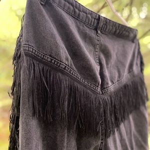 fringe black jeans